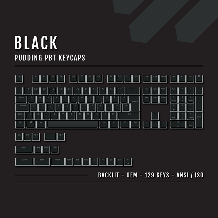 Black Backlit PBT Pudding Keycaps Krome Keycaps LTD Pudding Single