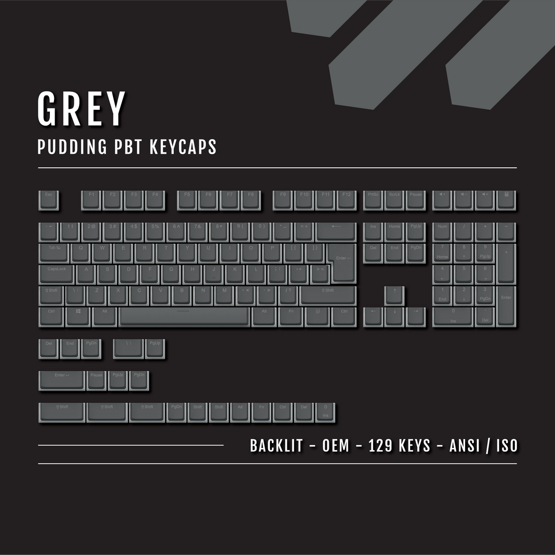 Grey Backlit PBT Pudding Keycaps