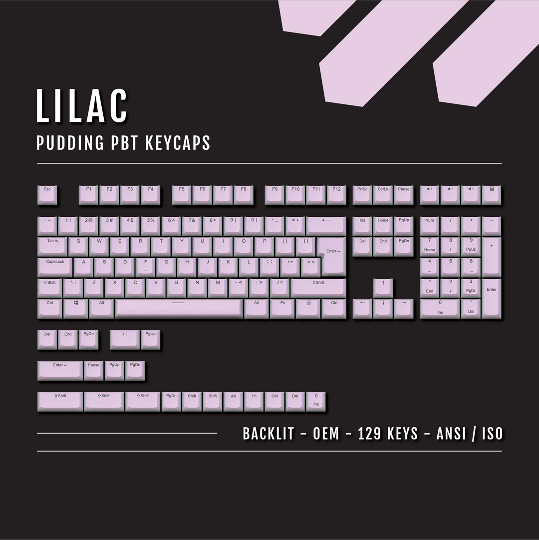 Lilac Backlit PBT Pudding Keycaps