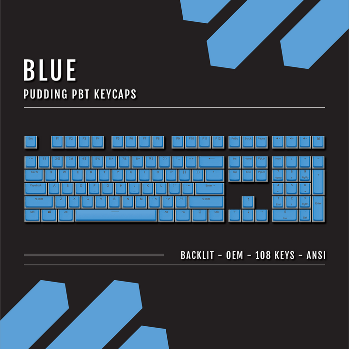 Blue Backlit PBT Pudding Keycaps Krome Keycaps LTD Pudding Single