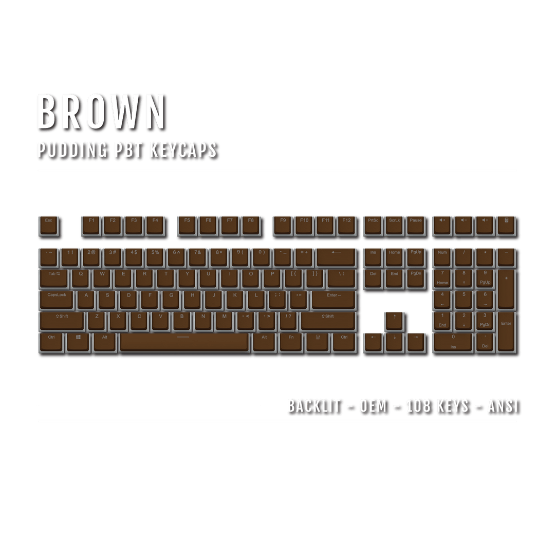 Brown Backlit PBT Pudding Keycaps