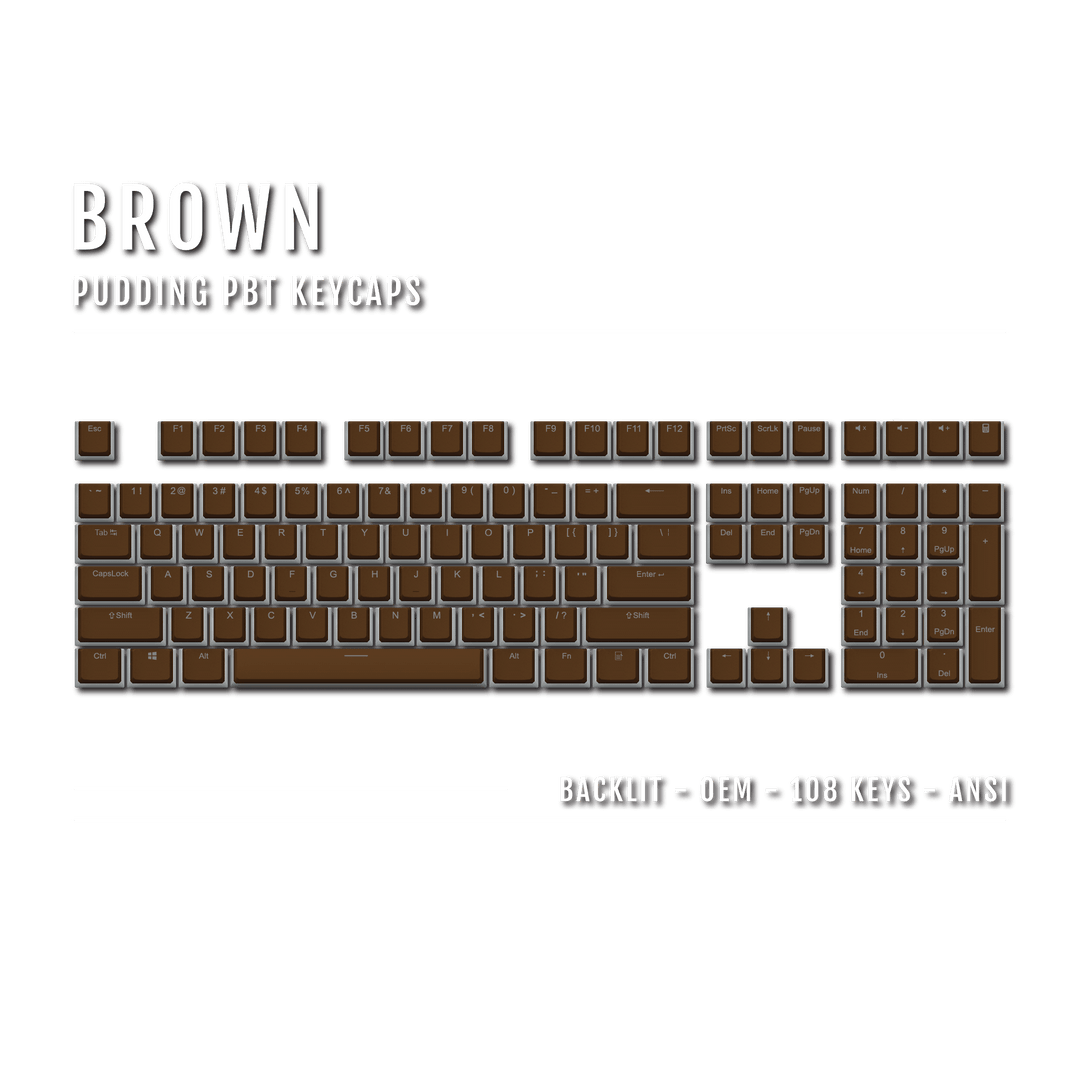 Brown Backlit PBT Pudding Keycaps Krome Keycaps LTD Pudding Single
