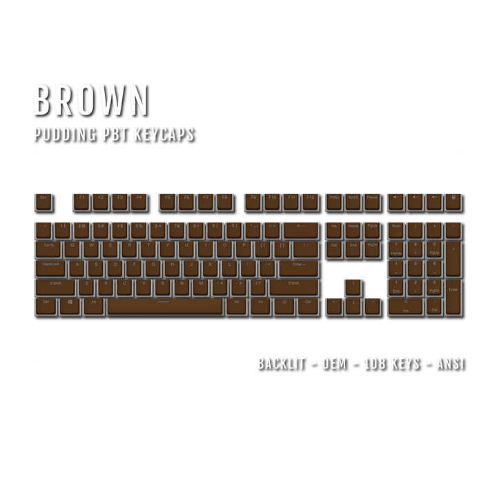 Brown Backlit PBT Pudding Keycaps Krome Keycaps LTD Pudding Single