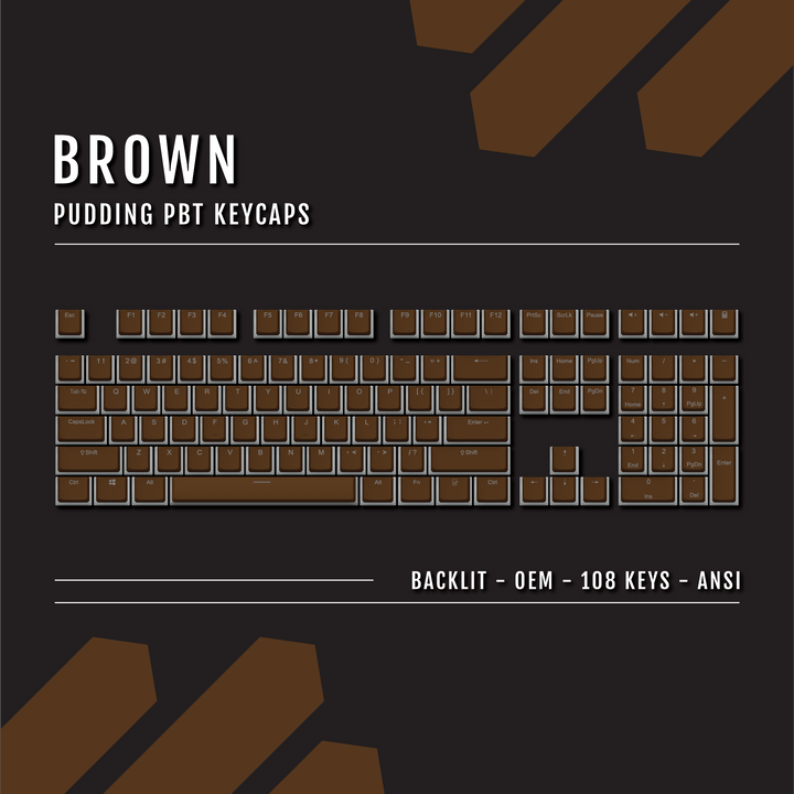 Brown Backlit PBT Pudding Keycaps