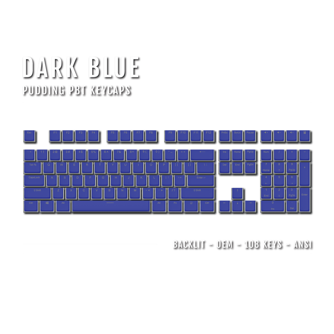 Dark Blue Backlit PBT Pudding Keycaps Krome Keycaps LTD Pudding Single