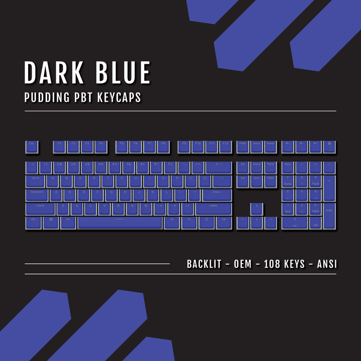 Dark Blue Backlit PBT Pudding Keycaps Krome Keycaps LTD Pudding Single