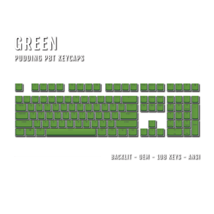 Green Backlit PBT Pudding Keycaps