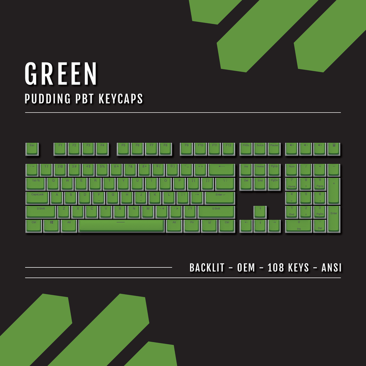 Green Backlit PBT Pudding Keycaps