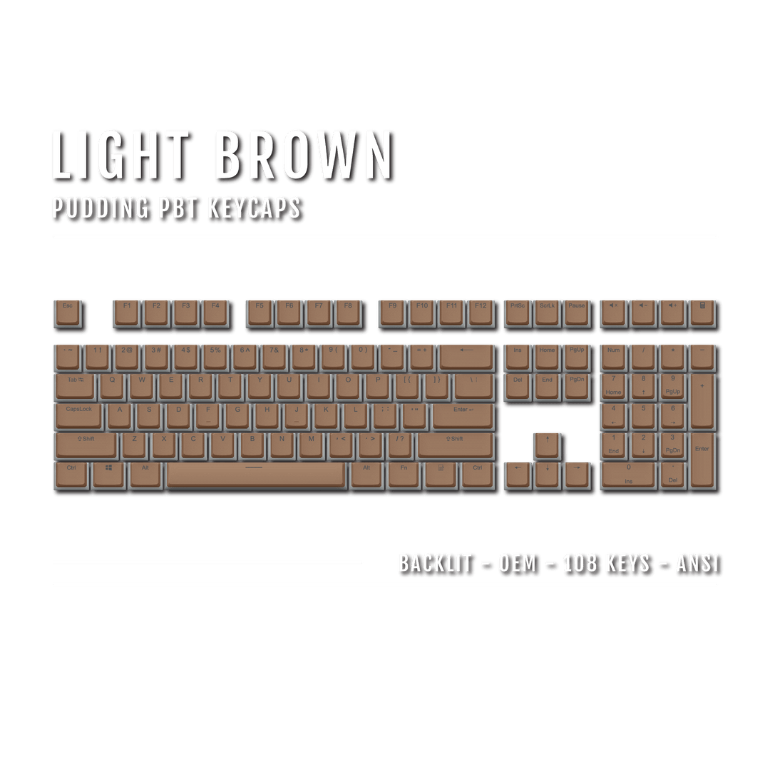 Light Brown Backlit PBT Pudding Keycaps