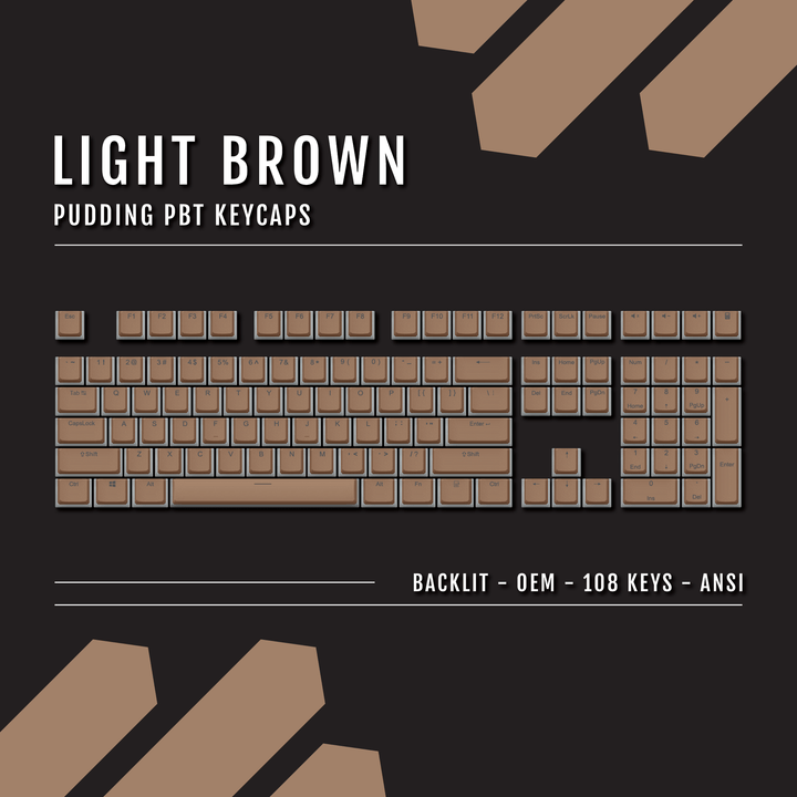 Light Brown Backlit PBT Pudding Keycaps