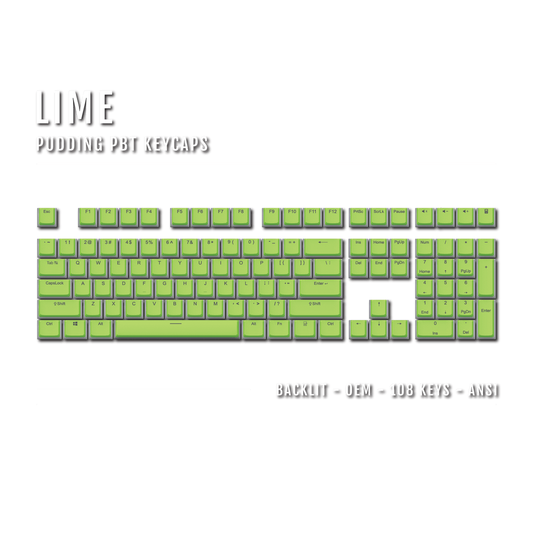 Lime Backlit PBT Pudding Keycaps