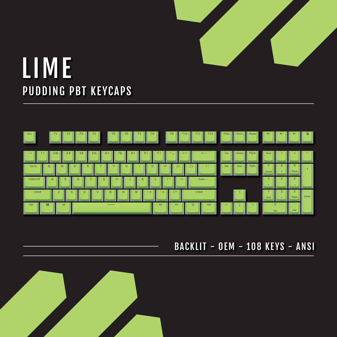 Lime Backlit PBT Pudding Keycaps