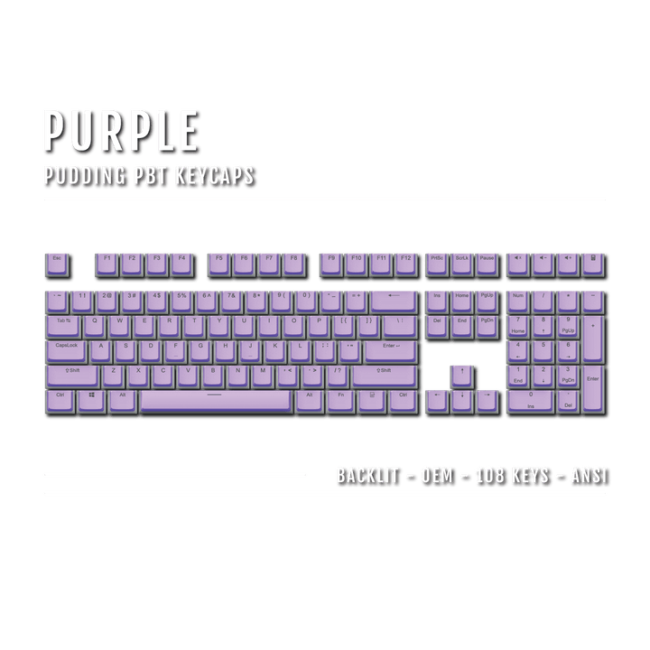 Purple Backlit PBT Pudding Keycaps Krome Keycaps LTD Pudding Single