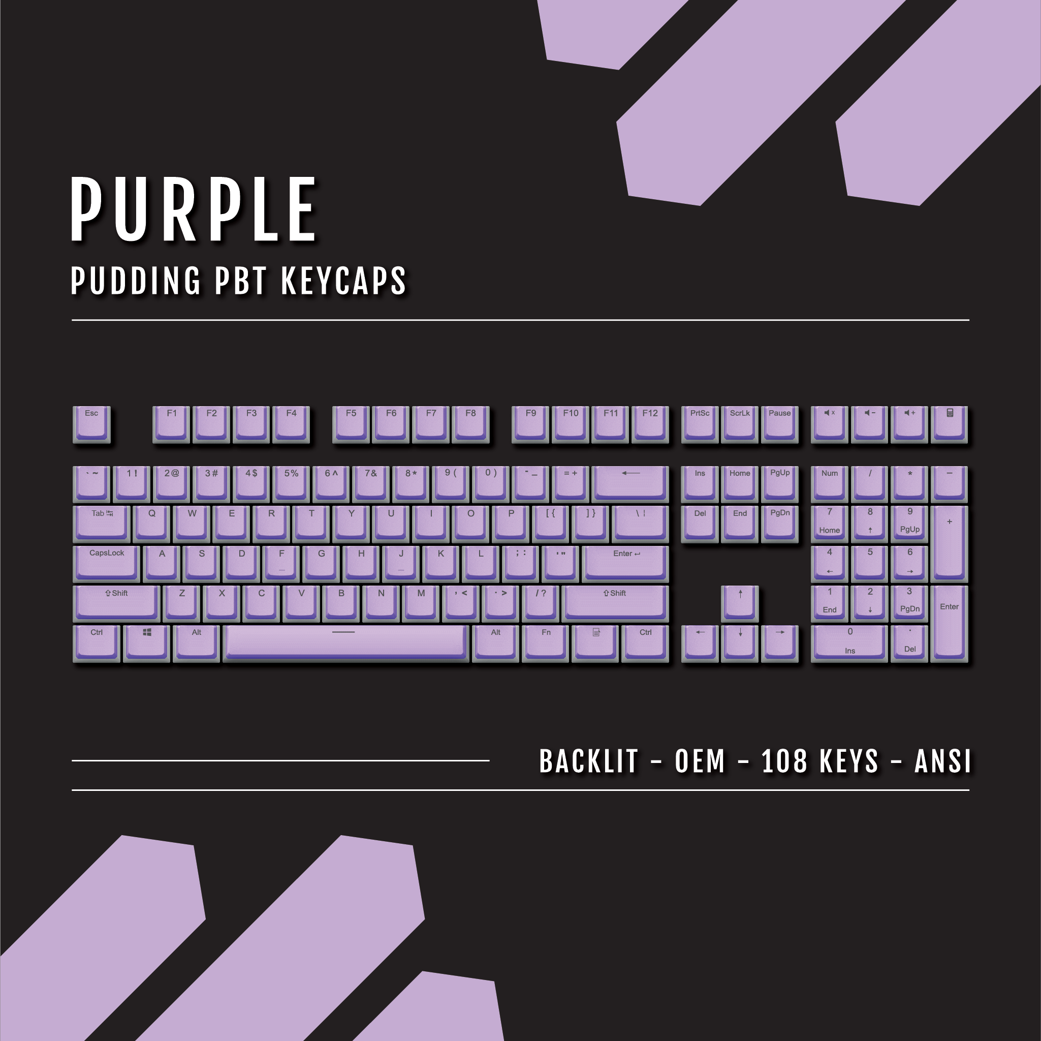 Purplae Keycaps Purple Backlit PBT Pudding Keycaps – Krome Keycaps LTD