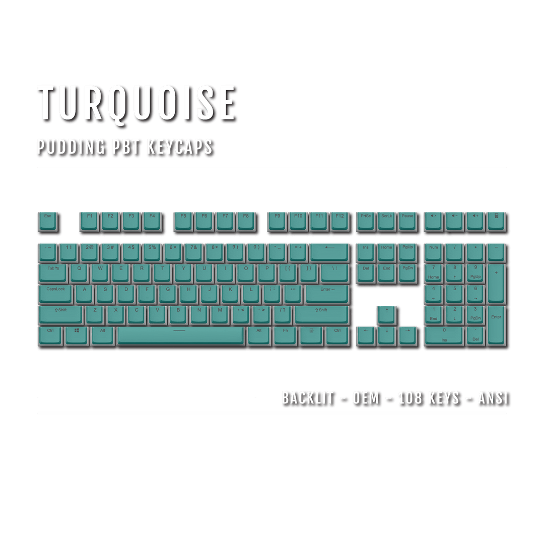 Turquoise Backlit PBT Pudding Keycaps Krome Keycaps LTD Pudding Single