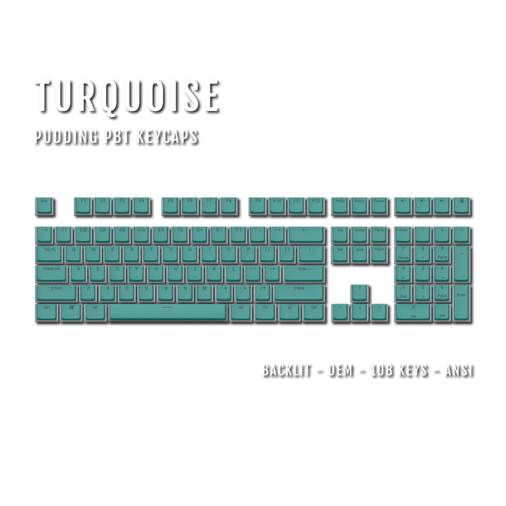 Turquoise Backlit PBT Pudding Keycaps Krome Keycaps LTD Pudding Single