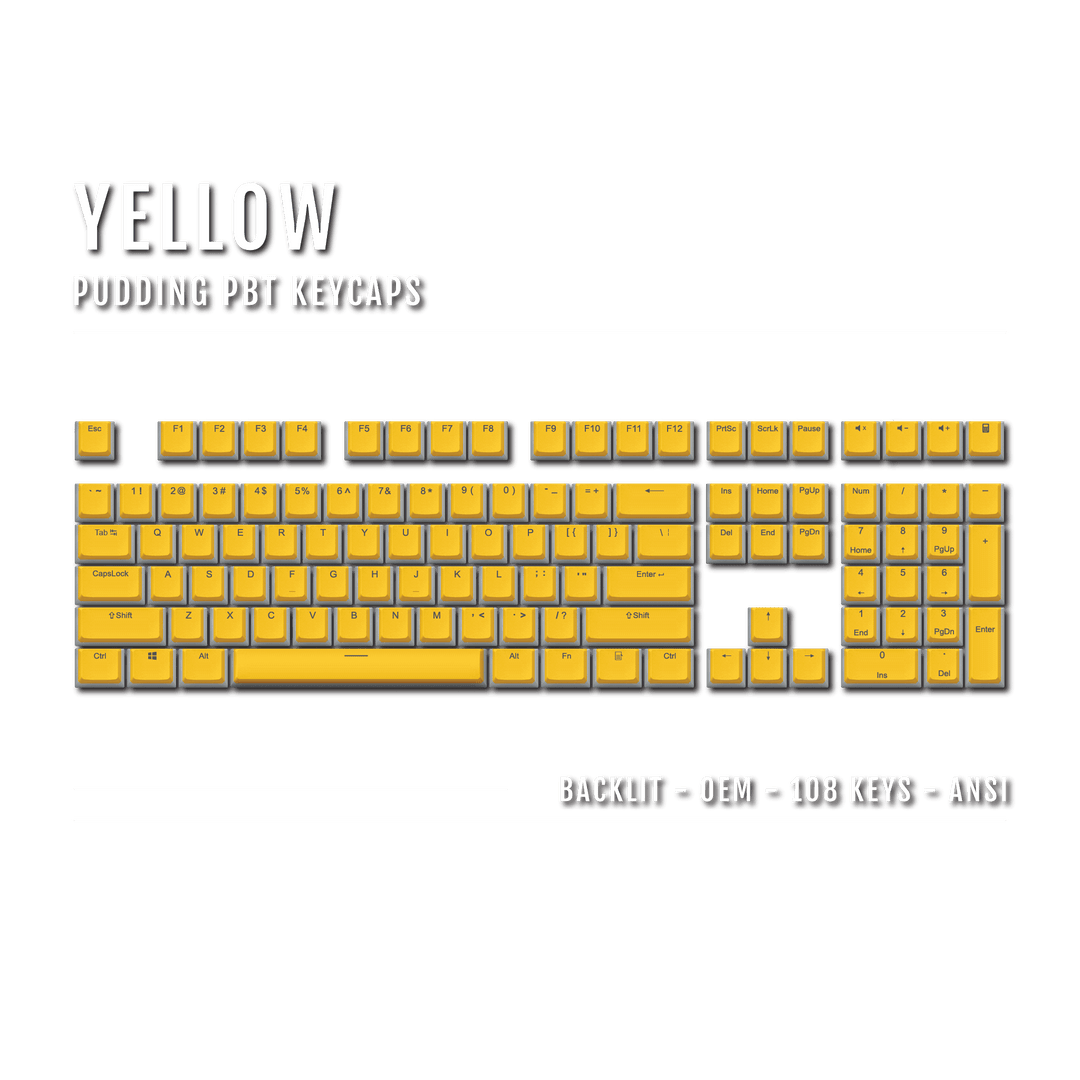 Yellow Backlit PBT Pudding Keycaps Krome Keycaps LTD Pudding Single