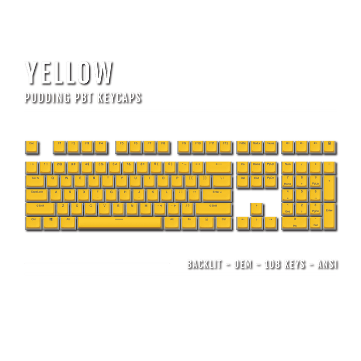 Yellow Backlit PBT Pudding Keycaps