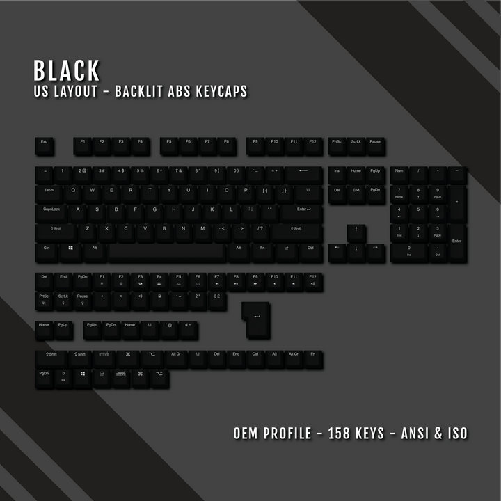Black UK & US Windows/Mac Backlit ABS Keycaps Krome Keycaps LTD mac & multimedia, Single Colour, UK