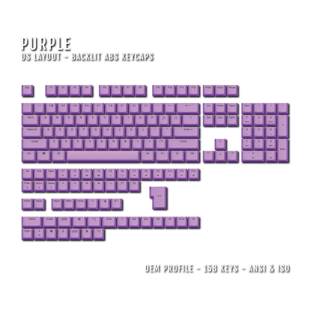 Purple UK & US Windows/Mac Backlit ABS Keycaps Krome Keycaps LTD mac & multimedia, Single Colour, UK