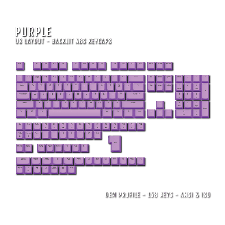 Purple UK & US Windows/Mac Backlit ABS Keycaps