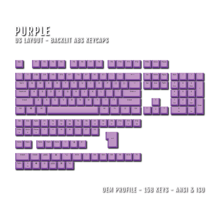 Purple UK & US Windows/Mac Backlit ABS Keycaps Krome Keycaps LTD mac & multimedia, Single Colour, UK