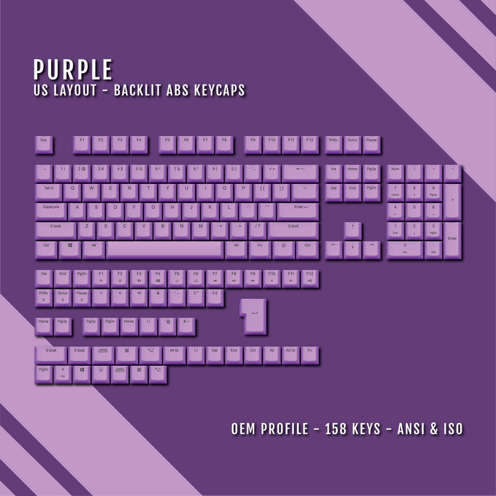 Purple UK & US Windows/Mac Backlit ABS Keycaps Krome Keycaps LTD mac & multimedia, Single Colour, UK