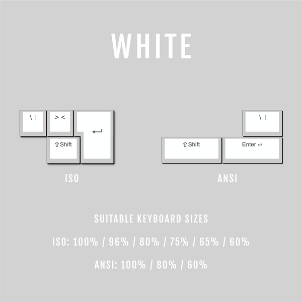 ANSI/ISO - Standard Conversion Kits - White – Krome Keycaps LTD