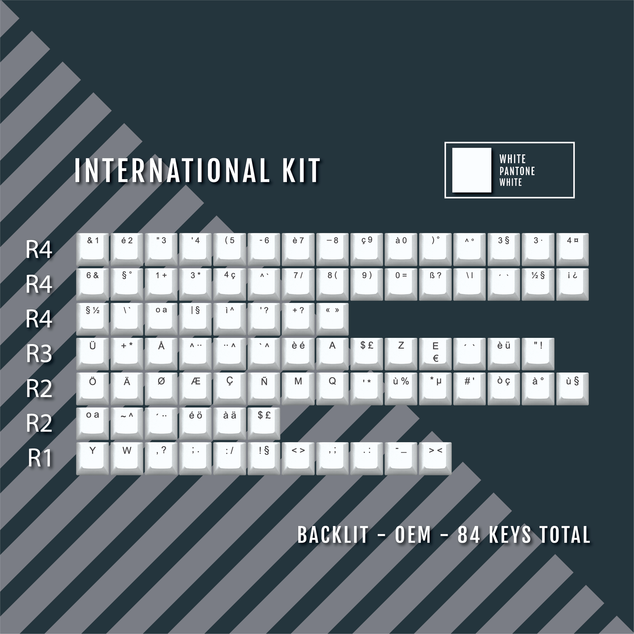 White International ABS Keycap Conversion Kit – Krome Keycaps LTD