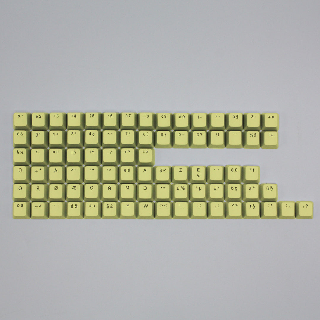 Yellow Backlit International Keycap Kit - ABS - Multiple Languages - kromekeycaps