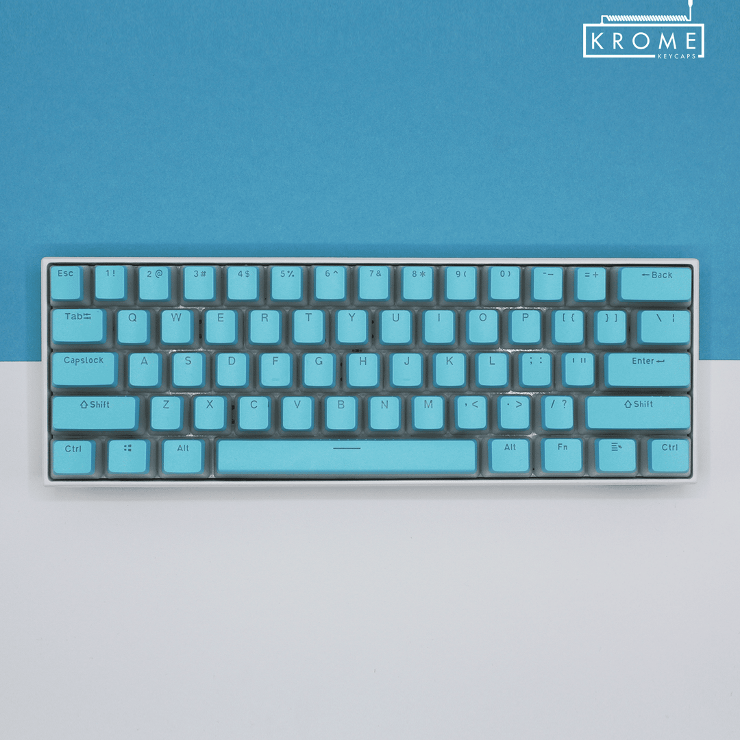 Cyan Mac/Multimedia Dual Language PBT Pudding Keycaps