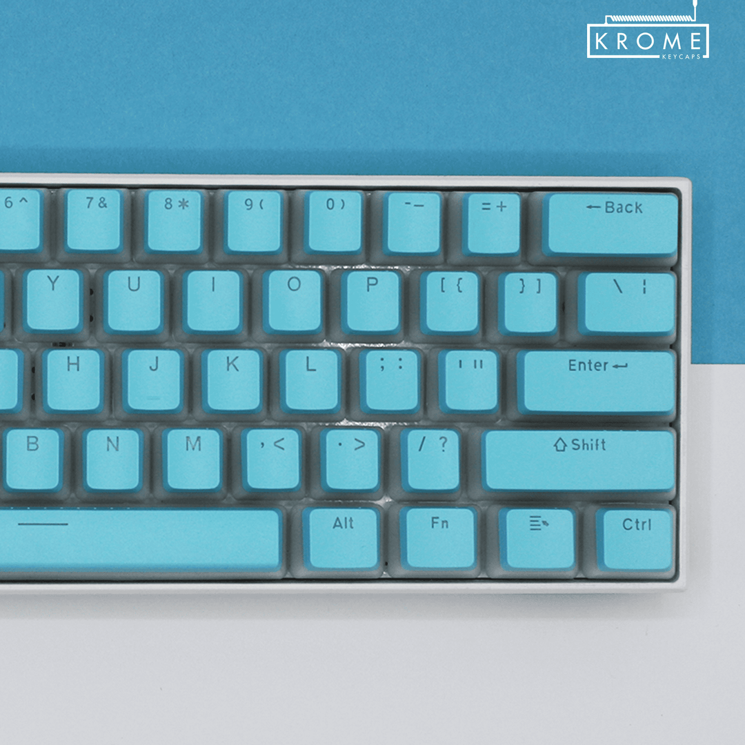 Cyan Italian (ISO-IT) Dual Language PBT Pudding Keycaps