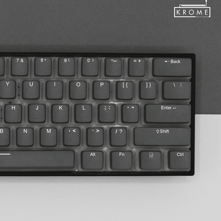 Grey Norwegian (ISO-NO) Dual Language PBT Pudding Keycaps Krome Keycaps LTD norwegian