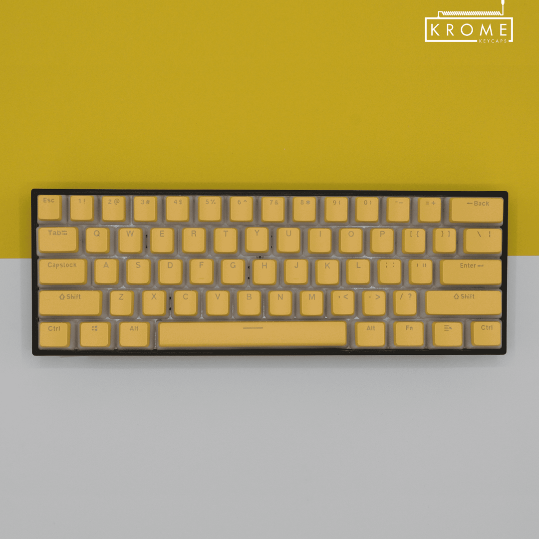 Light Yellow Hungarian (ISO-HU) Dual Language PBT Pudding Keycaps