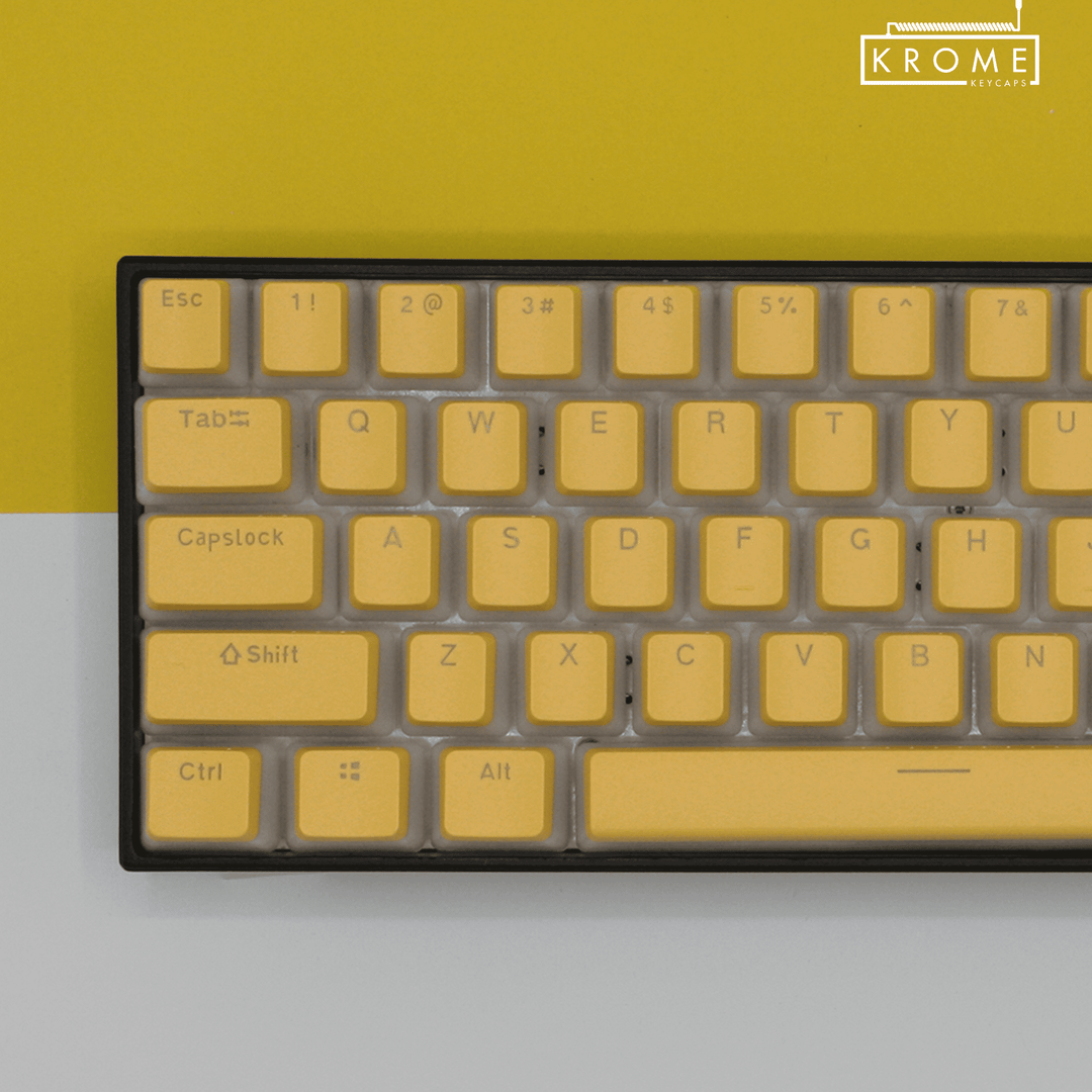 Light Yellow Japanese Dual Language PBT Pudding Keycaps