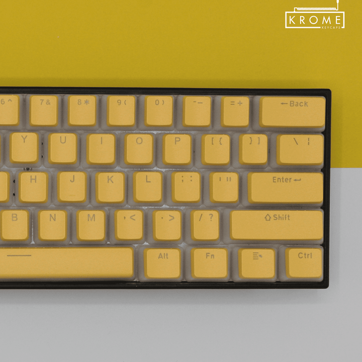 Light Yellow Hungarian (ISO-HU) Dual Language PBT Pudding Keycaps