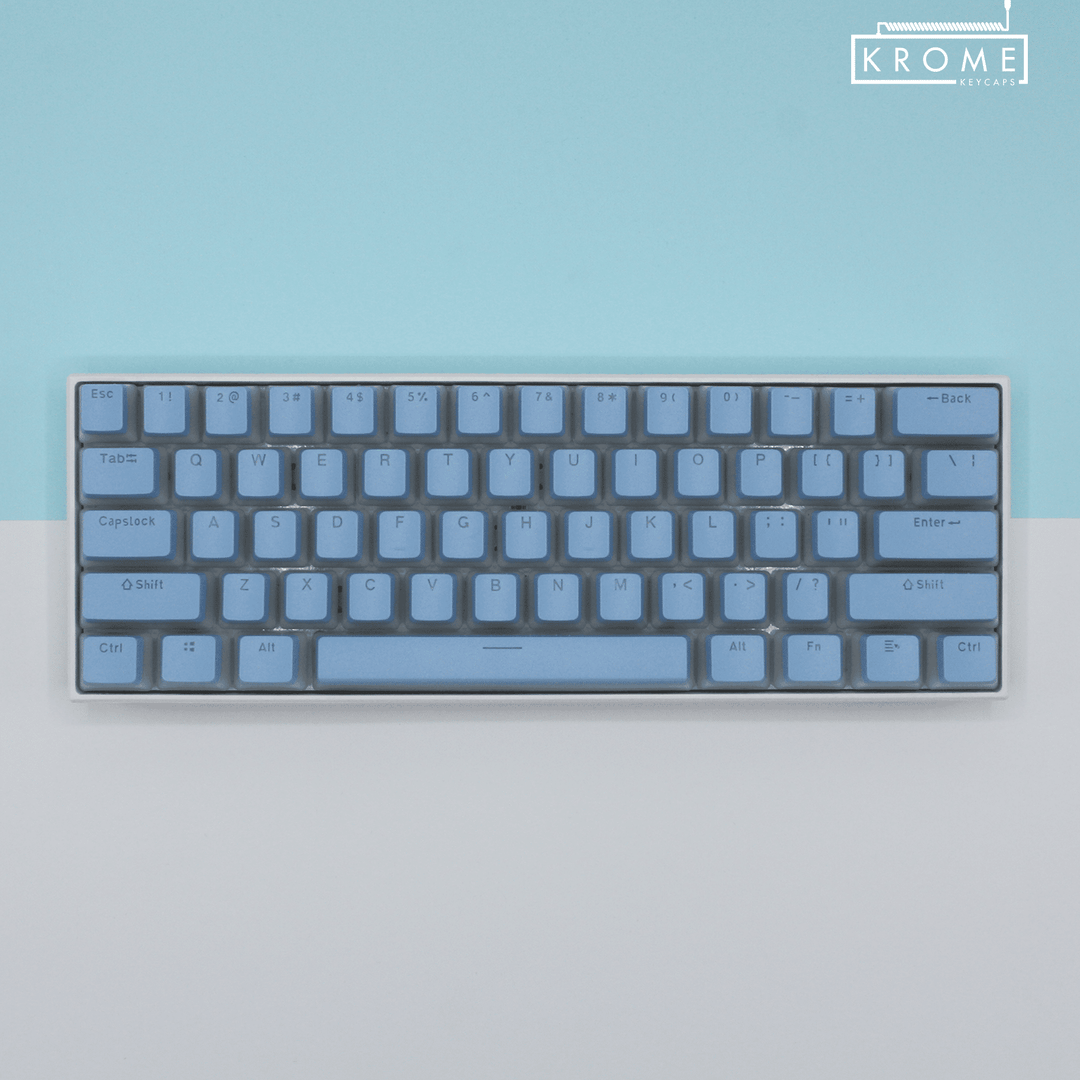 Light Blue UK & Japanese Dual Language PBT Pudding Keycaps