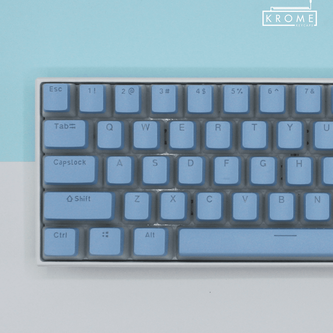 Light Blue Belgian (ISO-BE) Dual Language PBT Pudding Keycaps