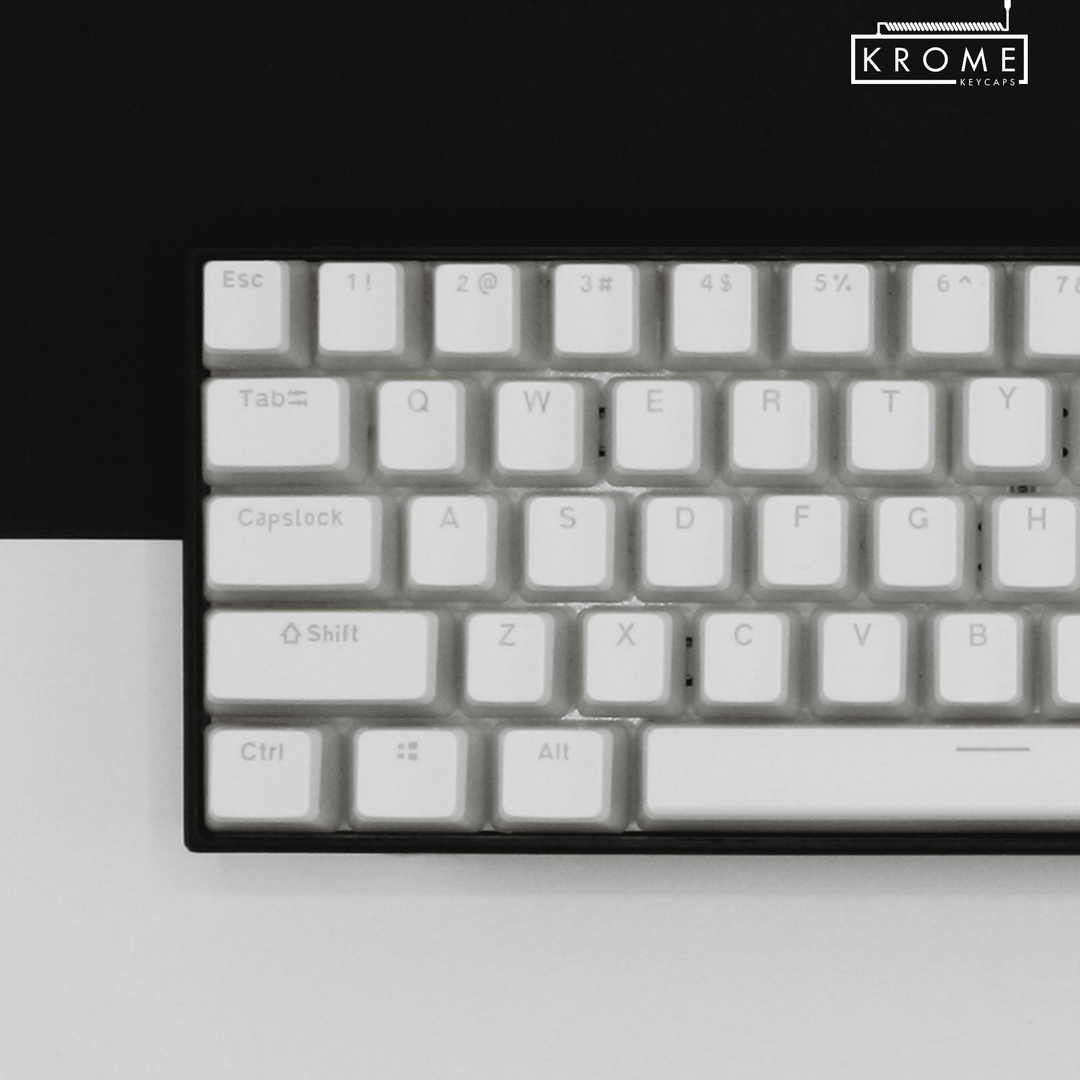 White Danish (ISO-DK) Dual Language PBT Pudding Keycaps