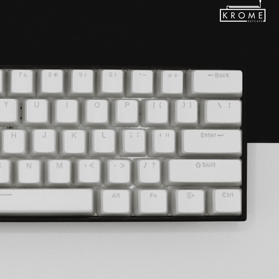 White Belgian (ISO-BE) Dual Language PBT Pudding Keycaps Krome Keycaps LTD belgian