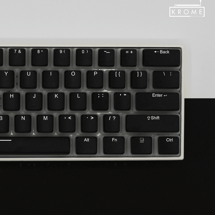 Black UK Dual Language PBT Pudding Keycaps Krome Keycaps LTD Pudding Single