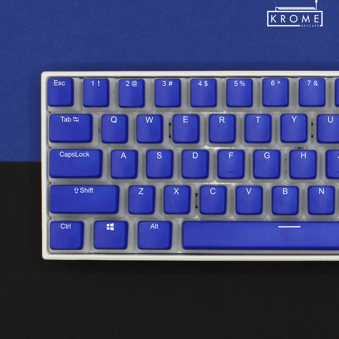 ANSI - Pudding Blue PBT Keycaps - kromekeycaps