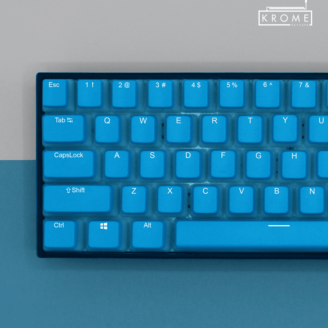 Blue Danish Dual Language PBT Pudding Keycaps