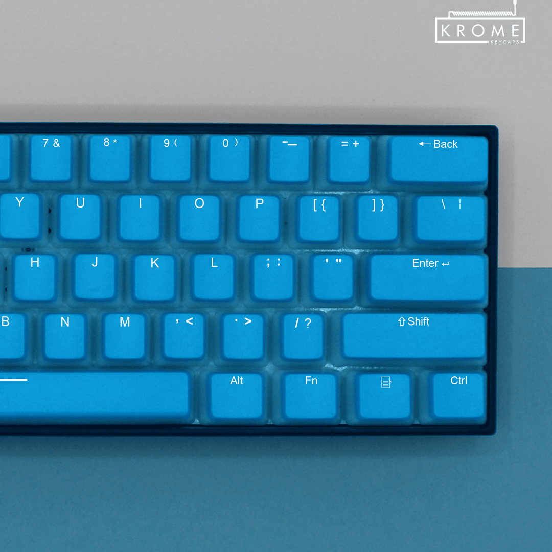 Blue Swedish Dual Language PBT Pudding Keycaps Krome Keycaps LTD swedish