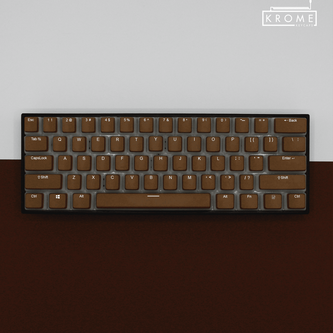 Brown Czech Dual Language PBT Pudding Keycaps