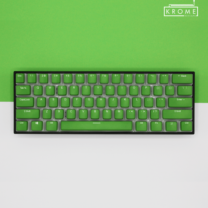 ANSI - Pudding Green PBT Keycaps - kromekeycaps