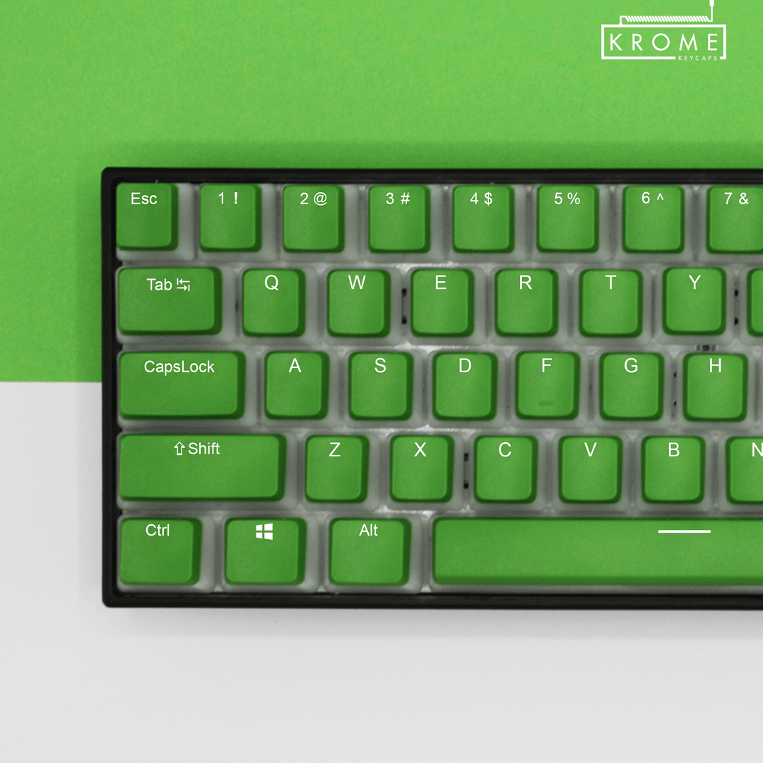 ANSI - Pudding Green PBT Keycaps - kromekeycaps