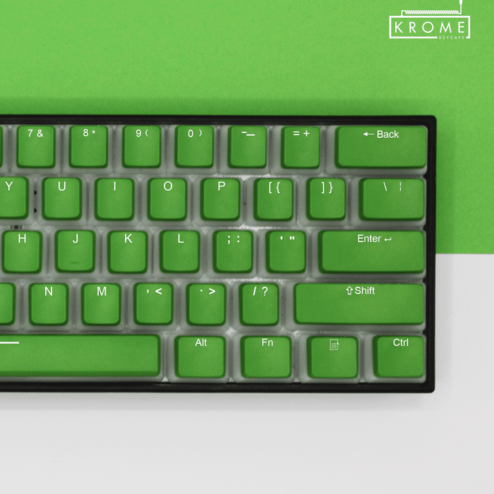 Green UK & Japanese Dual Language PBT Pudding Keycaps Krome Keycaps LTD Kanji Pudding