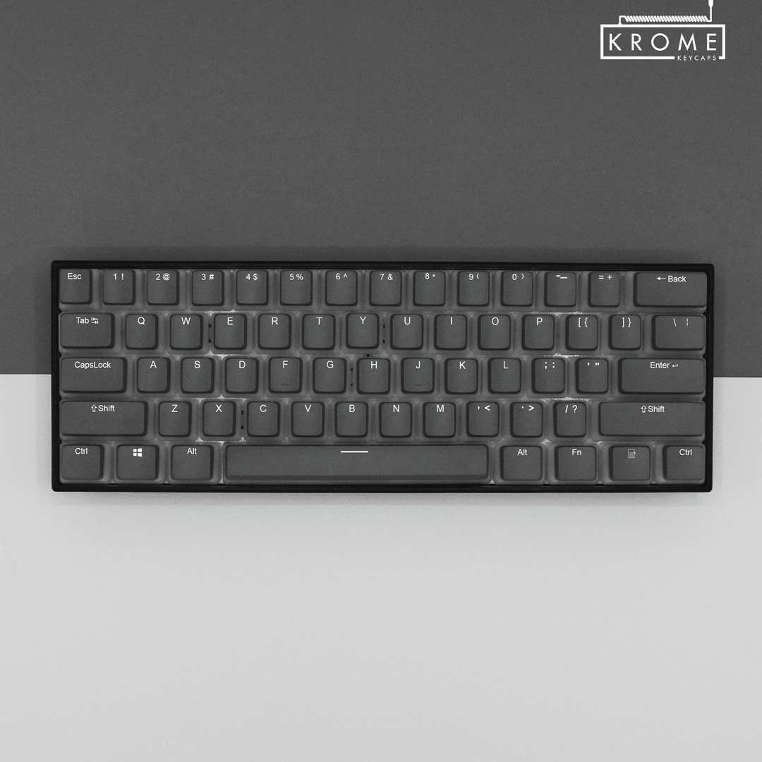 ISO/ANSI - Pudding Grey PBT Keycaps - kromekeycaps