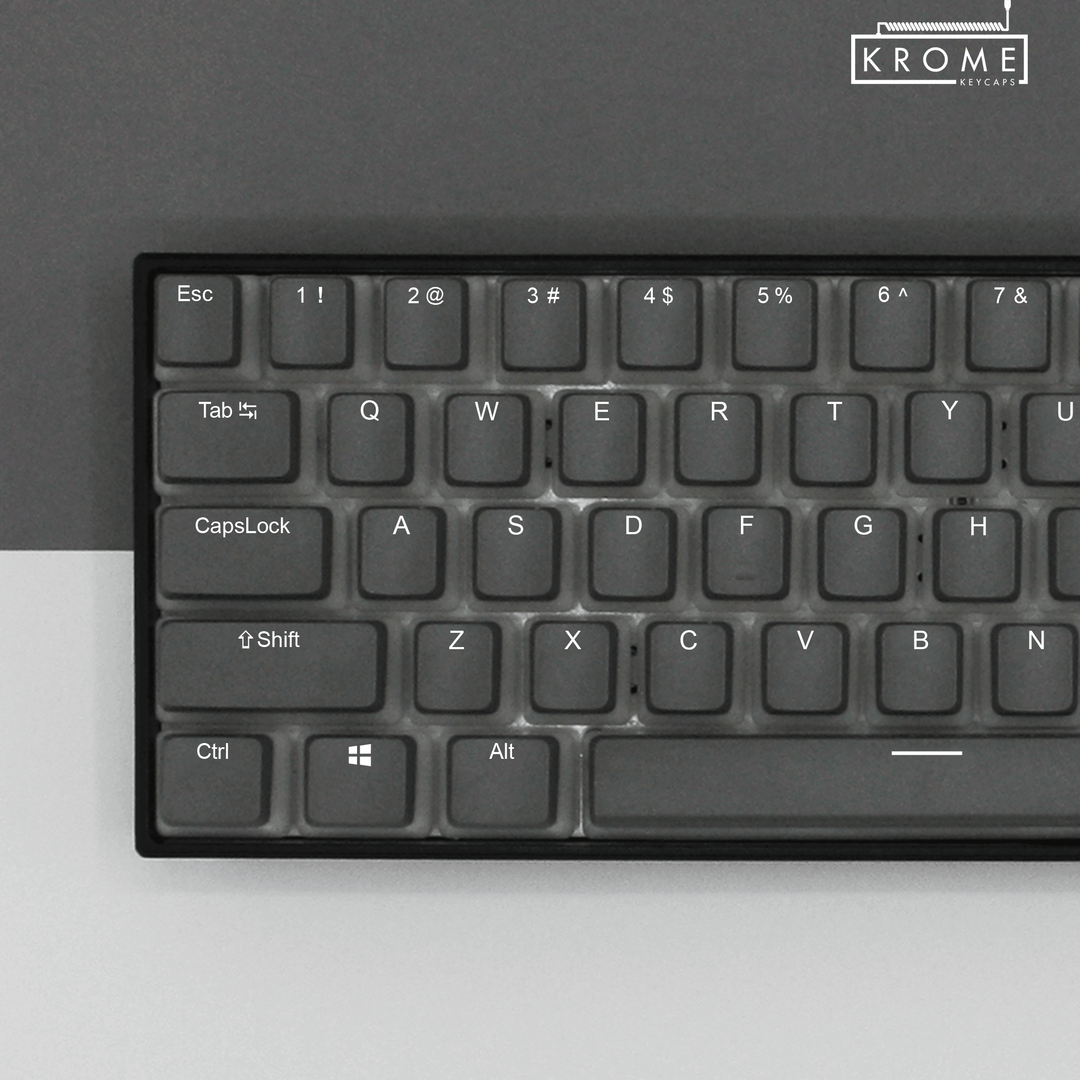 Grey UK Dual Language PBT Pudding Keycaps Krome Keycaps LTD Pudding Single